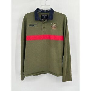 Hackett London Aston Martin Racing Olive Green Army Polo Shirt Size XL